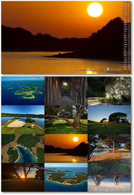 Brijuni National Park Calendar